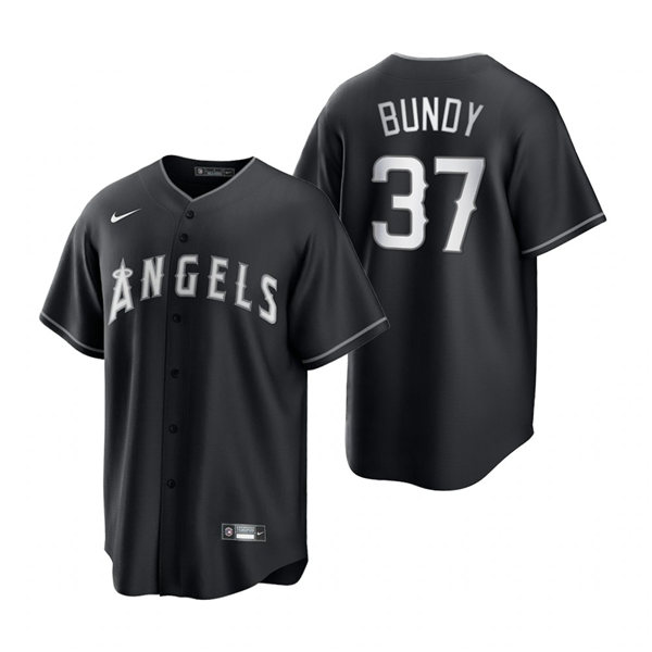 Mens Los Angeles Angels #37 Dylan Bundy Nike 2021 Black Fashion Jersey