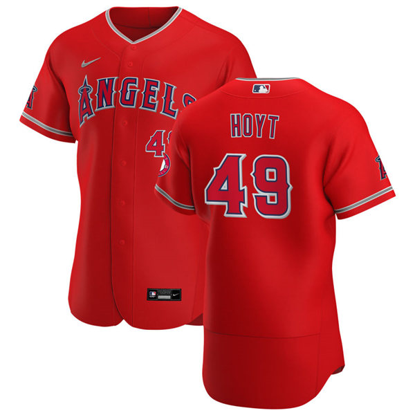 Mens Los Angeles Angels #49 James Hoyt Nike Red Alternate FlexBase Jersey