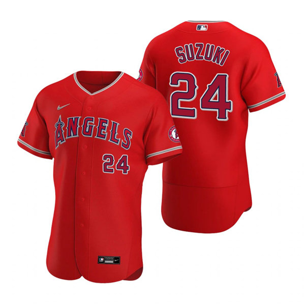 Mens Los Angeles Angels #24 Kurt Suzuki Nike Red Alternate FlexBase Jersey