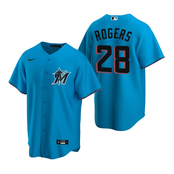 Youth Miami Marlins #28 Trevor Rogers Nike Blue Alternate Player Jersey