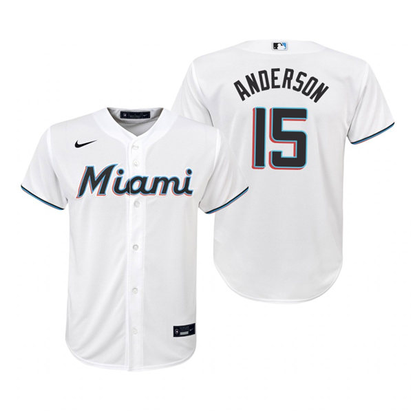 Youth Miami Marlins #15 Brian Anderson Nike Home White Player Jersey