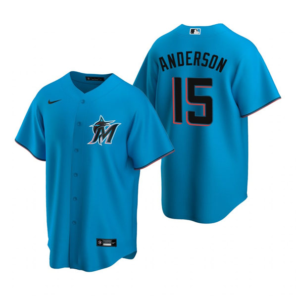 Youth Miami Marlins #15 Brian Anderson Nike Blue Alternate Player Jersey