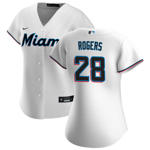 Womens Miami Marlins #28 Trevor Rogers Nike Home White Jersey