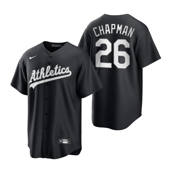 Mens Oakland Athletics #26 Matt Chapman Nike 2021 Black Fashion Jersey