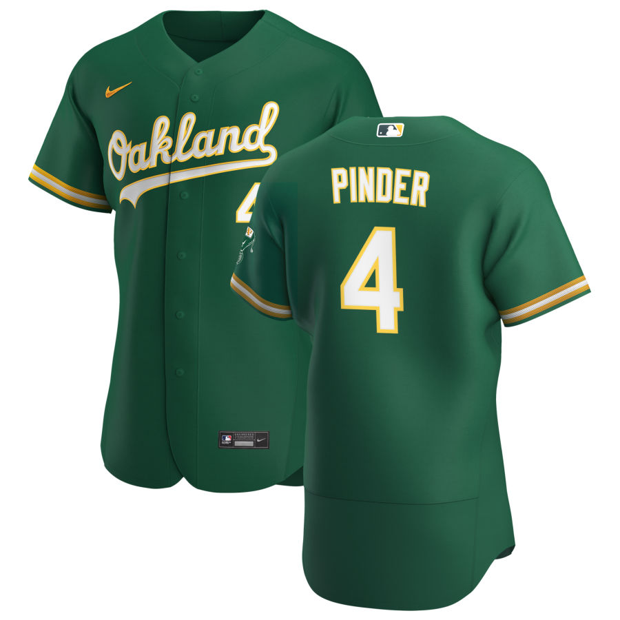 Mens Oakland Athletics #4 Chad Pinder Nike Kelly Green Alternate FlexBase Jersey