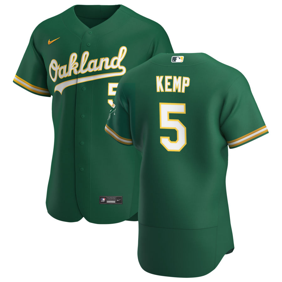 Mens Oakland Athletics #5 Tony Kemp Nike Kelly Green Alternate FlexBase Jersey