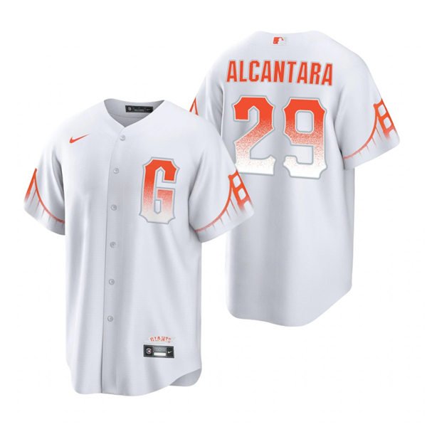 Mens San Francisco Giants #29 Arismendy Alcantara Nike White 2021 San Francisco City Connect Jersey
