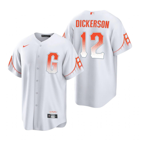 Mens San Francisco Giants #12 Alex Dickerson Nike White 2021 San Francisco City Connect Jersey