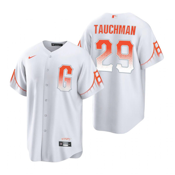 Mens San Francisco Giants #29 Mike Tauchman Nike White 2021 San Francisco City Connect Jersey