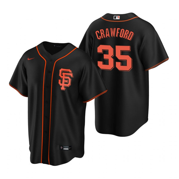 Youth San Francisco Giants #35 Brandon Crawford Nike Black Alternate Jersey