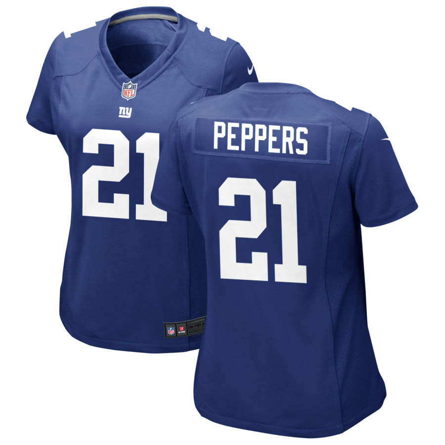 Womens New York Giants #21 Jabrill Peppers Nike Royal Limited Player Jersey