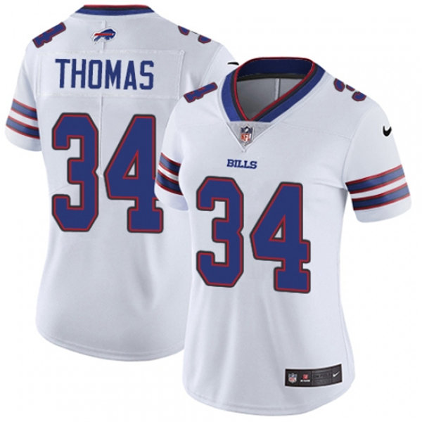 Womens Buffalo Bills Retired Player #34 Thurman Thomas Nike White Game Jersey