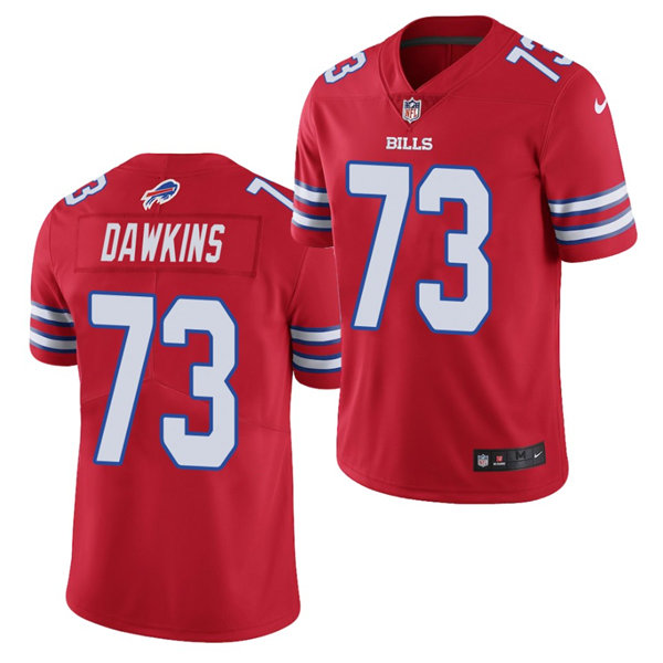 Mens Buffalo Bills #73 Dion Dawkins Nike Red Color Rush Vapor Limited Player Jersey