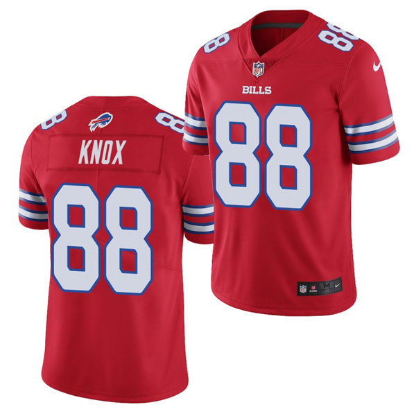 Mens Buffalo Bills #88 Dawson Knox Nike Red Color Rush Vapor Limited Player Jersey