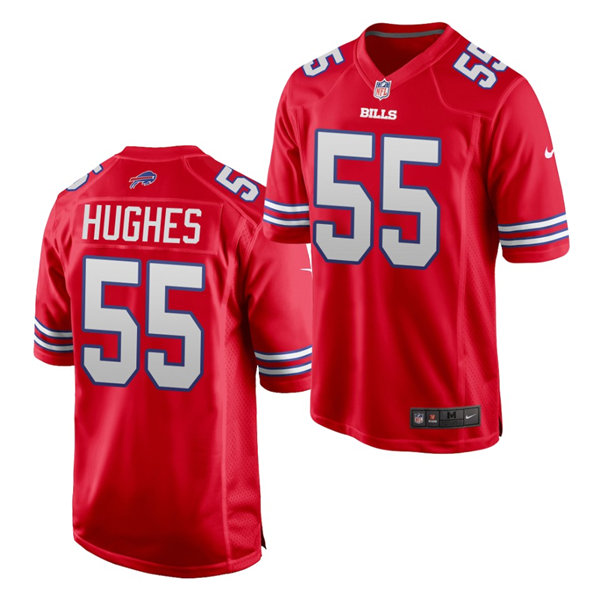 Mens Buffalo Bills #55 Jerry Hughes Nike Red Color Rush Vapor Limited Player Jersey
