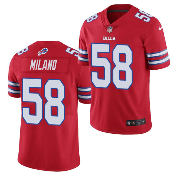 Mens Buffalo Bills #58 Matt Milano Nike Red Color Rush Vapor Limited Player Jersey