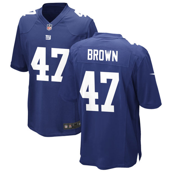 Mens New York Giants #47 Cam Brown Nike Royal Team Color Vapor Untouchable Limited Jersey