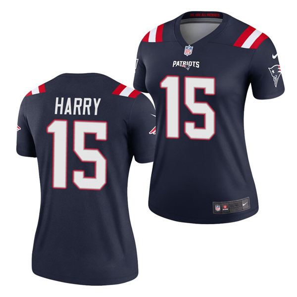 Womens New England Patriots #15 N'Keal Harry Nike Navy Color Rush Vapor Limited Jersey