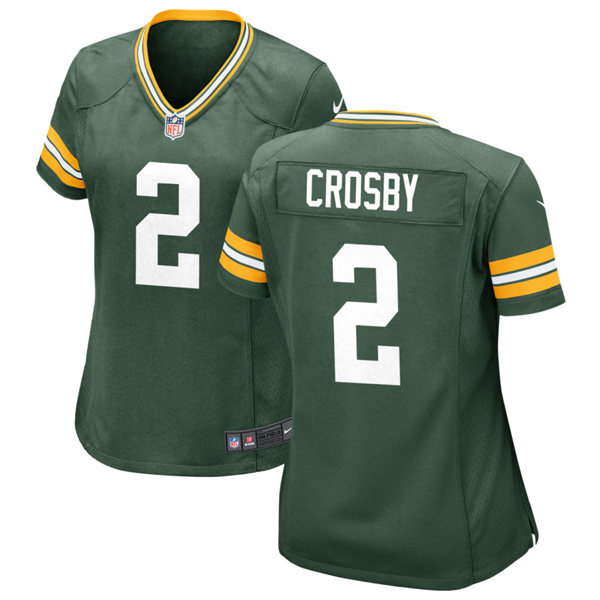 Womens Green Bay Packers #2 Mason Crosby Nike Green Vapor Limited Player Jersey