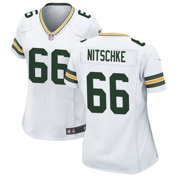 Womens Green Bay Packers Retired Player #66 Ray Nitschke Nike White Vapor Limited Jersey