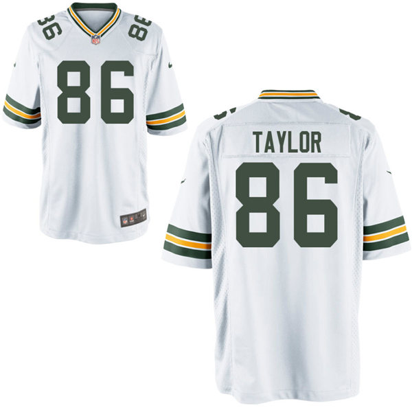Mens Green Bay Packers #86 Malik Taylor Nike White Vapor Limited Player Jersey