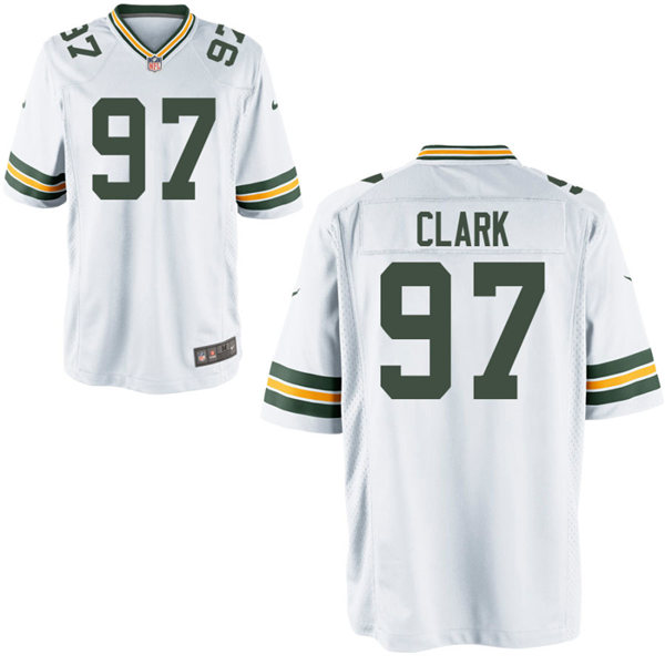 Mens Green Bay Packers #97 Kenny Clark Nike White Vapor Limited Player Jersey