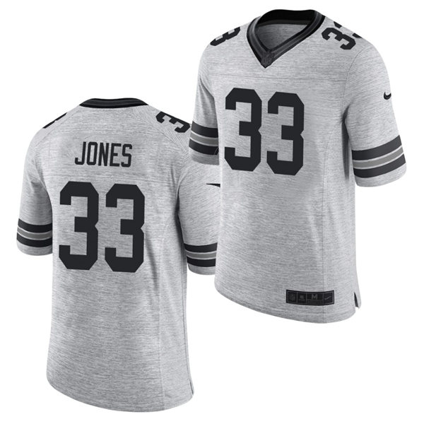Mens Green Bay Packers #33 Aaron Jones Nike Gray Vapor Limited Jersey