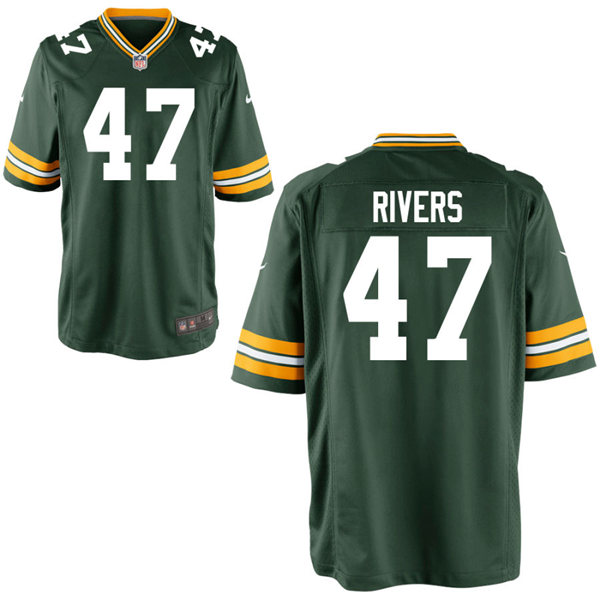 Mens Green Bay Packers #47 Chauncey Rivers Nike Green Vapor Limited Player Jersey