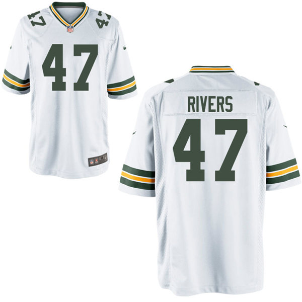 Mens Green Bay Packers #47 Chauncey Rivers Nike White Vapor Limited Player Jersey