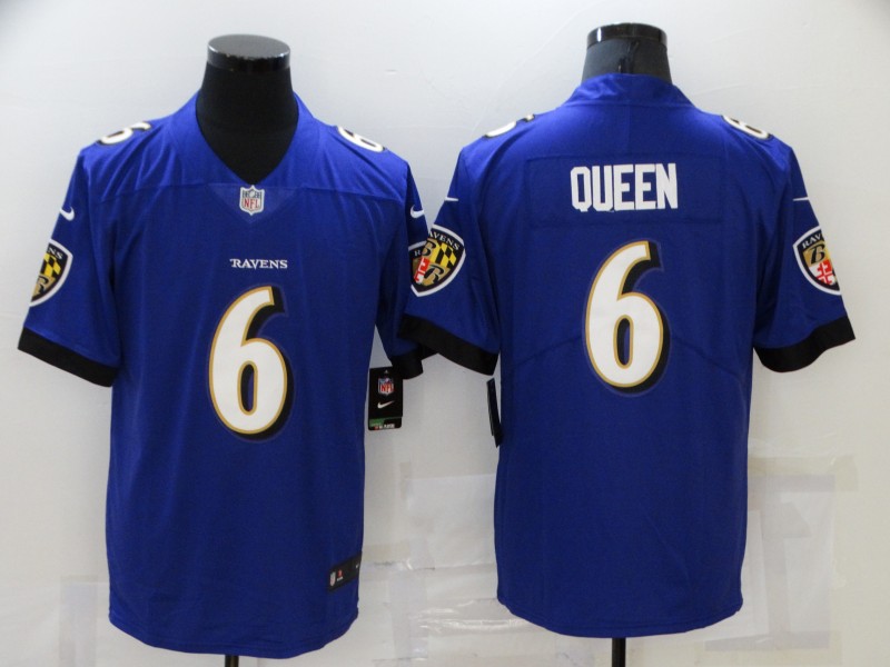Men's Baltimore Ravens #6 Patrick Queen Purple 2021 Vapor Untouchable Stitched NFL Nike Limited Jersey