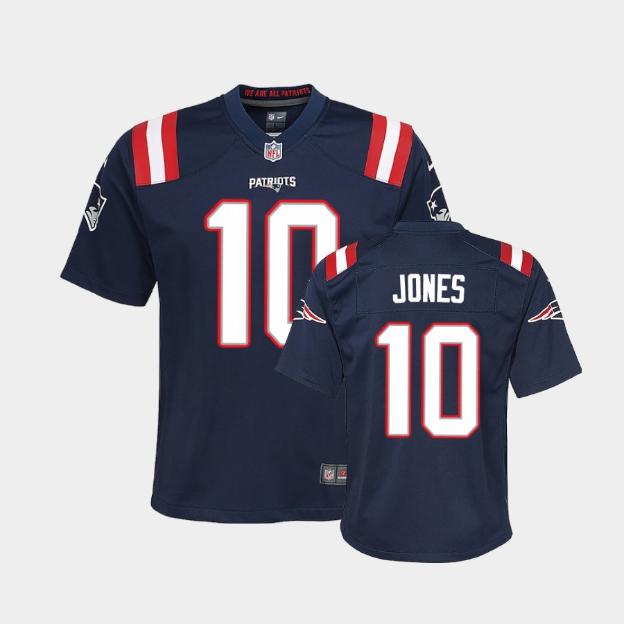 Youth New England Patriots #10 Mac Jones Navy Nike Color Rush Vapor Player Limited Jersey