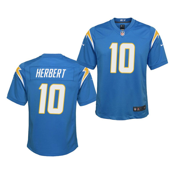 Youth Los Angeles Chargers #10 Justin Herbert Nike Powder Blue Stitched Limited Jersey