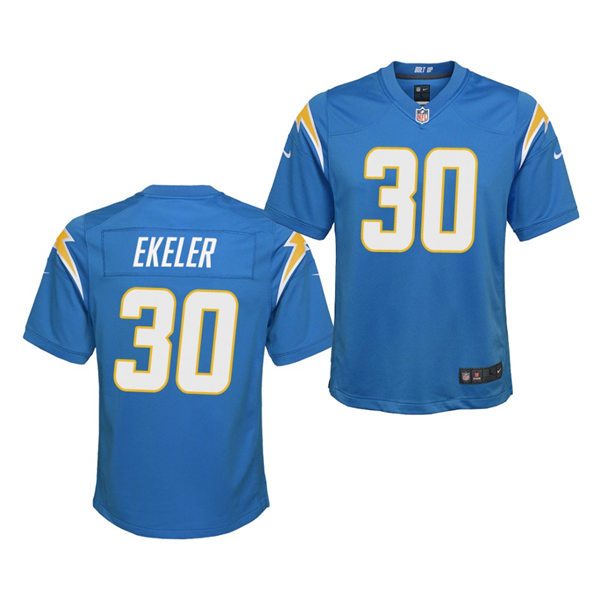 Youth Los Angeles Chargers #30 Austin Ekeler Nike Powder Blue Stitched Limited Jersey