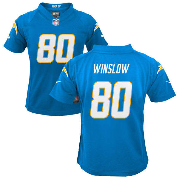 Youth Los Angeles Chargers Retired Player #80 Kellen Winslow Nike Powder Blue Stitched Limited Jersey