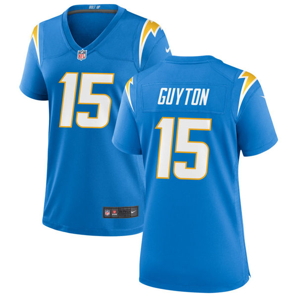 Womens Los Angeles Chargers #15 Jalen Guyton Nike Powder Blue Limited Jersey