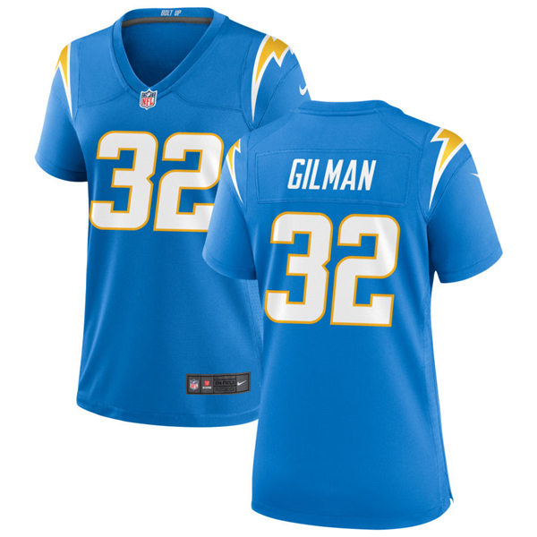 Womens Los Angeles Chargers #32 Alohi Gilman Nike Powder Blue Limited Jersey