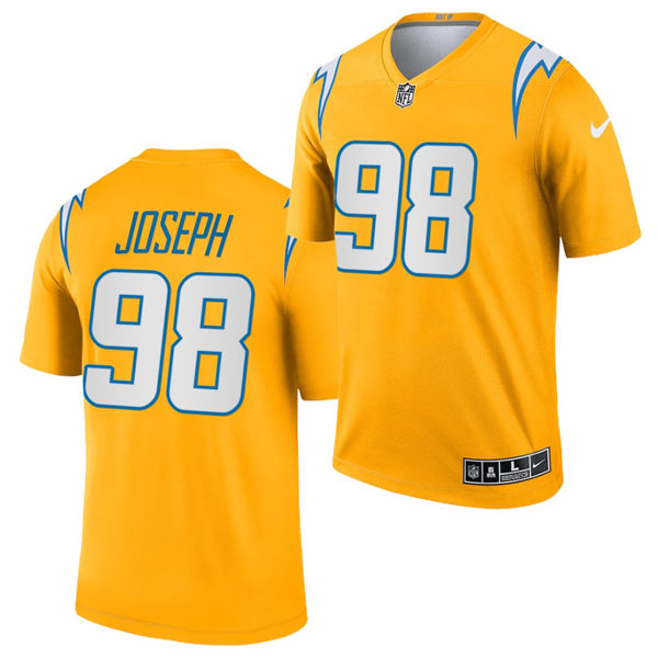 Mens Los Angeles Chargers #98 Linval Joseph Nike 2021 Gold Inverted Legend Jersey