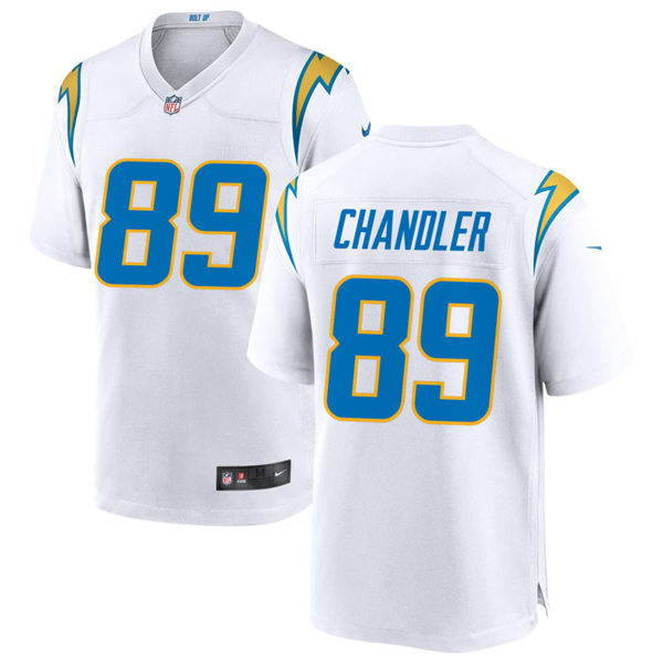 Mens Los Angeles Chargers Retired Player #89 Wes Chandler Nike White Vapor Limited Jersey