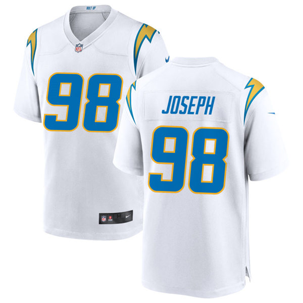 Mens Los Angeles Chargers #98 Linval Joseph Nike White Vapor Limited Jersey