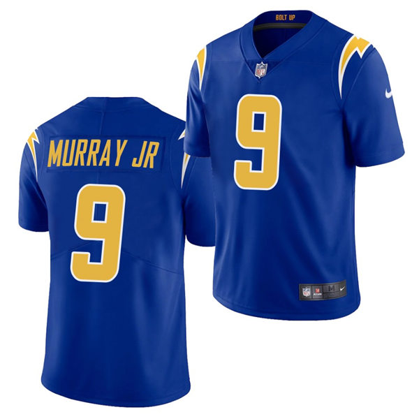 Mens Los Angeles Chargers #9 Kenneth Murray Jr. Nike Royal Gold 2nd Alternate Vapor Limited Jersey