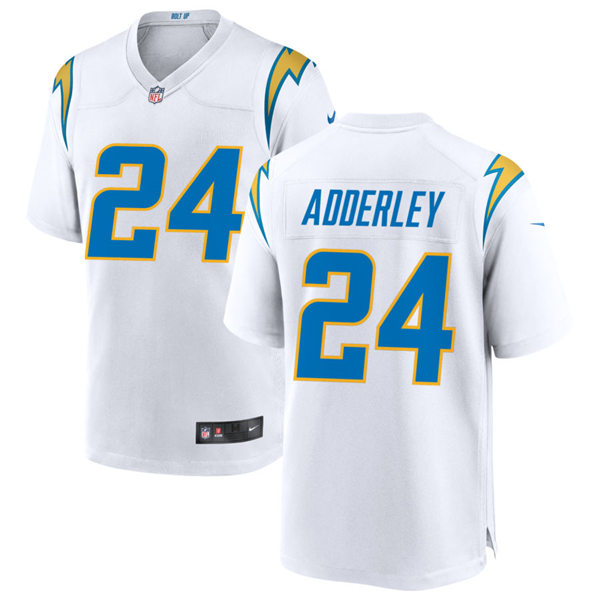 Mens Los Angeles Chargers #24 Nasir Adderley Nike White Vapor Limited Jersey