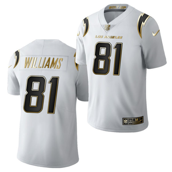 Mens Los Angeles Chargers #81 Mike Williams Nike White Golden Limited Jersey