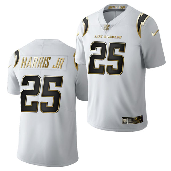 Mens Los Angeles Chargers #25 Chris Harris Jr. Nike White Golden Limited Jersey