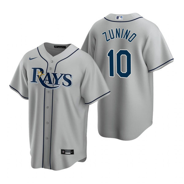 Youth Tampa Bay Rays #10 Mike Zunino Nike Gray Road Stitched MLB Jersey
