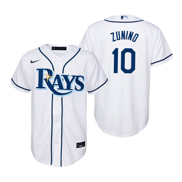 Youth Tampa Bay Rays #10 Mike Zunino Nike White Home Stitched MLB Jersey