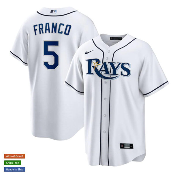 Youth Tampa Bay Rays #5 Wander Franco Nike White Home Stitched MLB Jersey