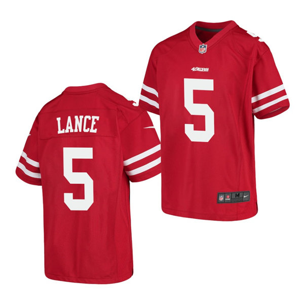 Youth San Francisco 49ers #5 Trey Lance Nike Scarlet Limited Player Jersey