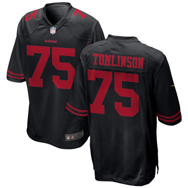 Mens San Francisco 49ers #75 Laken Tomlinson Nike Black Alternate Vapor Limited Player Jersey
