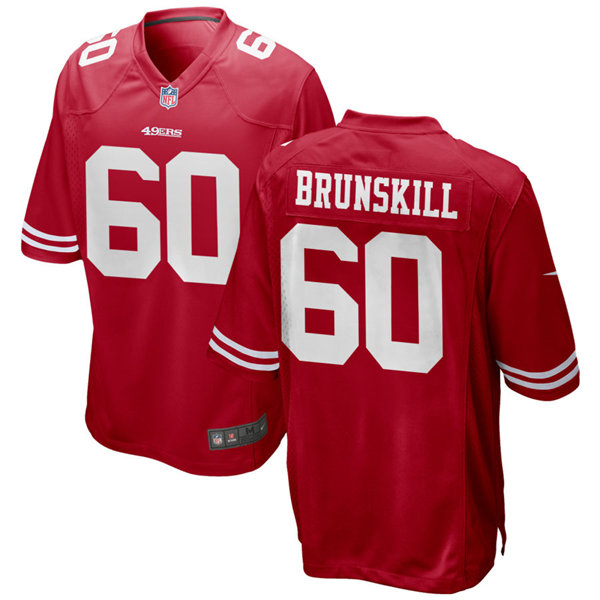 Mens San Francisco 49ers #60 Daniel Brunskill Nike Scarlet Vapor Limited Player Jersey