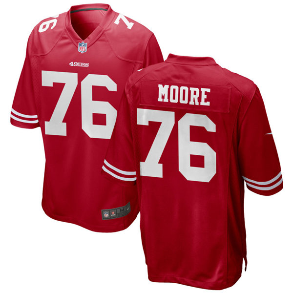 Mens San Francisco 49ers #76 Jaylon Moore Nike Scarlet Vapor Limited Player Jersey